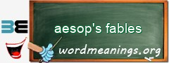 WordMeaning blackboard for aesop's fables